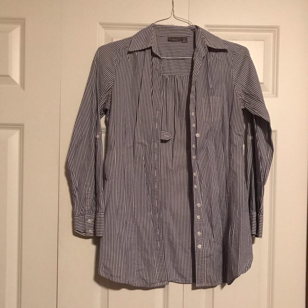 Button down striped tunic